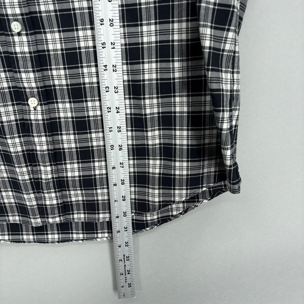 Polo Ralph Lauren Shirt Mens XL Black White Plaid Button Up Long Sleeve Cotton